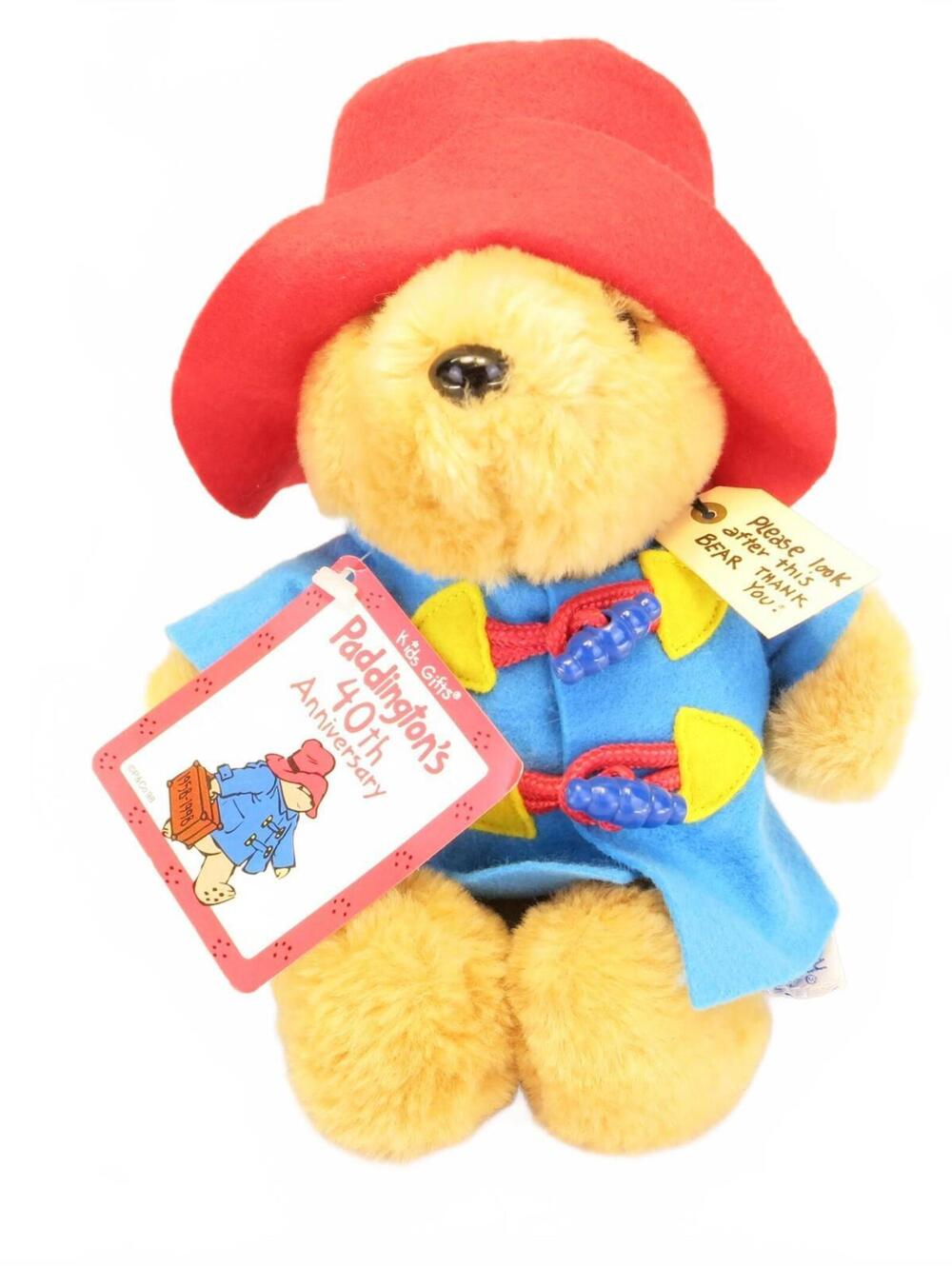 Paddington Bear Plush 40th Anniversary w/Tags Red Coat Kids Gifts 10"